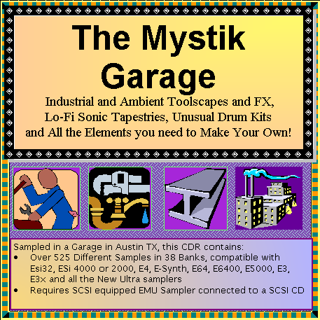 Illustration for The Mystik Garage Emu Sample CD Rom