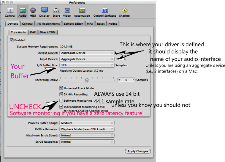 setup for less latency