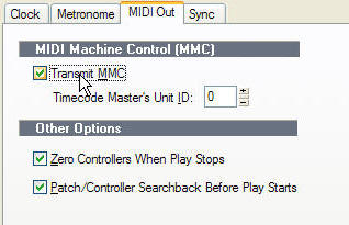 Illustration for Clock Sync, SMPTE, MTC and MMC