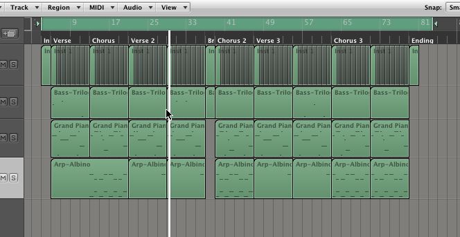 Putting the basic song structure in place