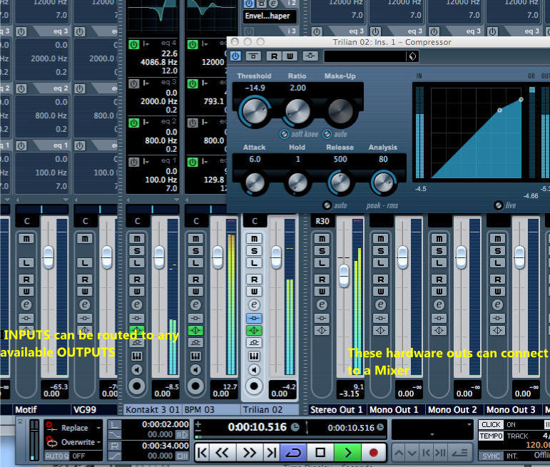 cubase mixer